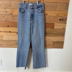 Zara Classic Straight-Leg Jeans — Light Wash Blue